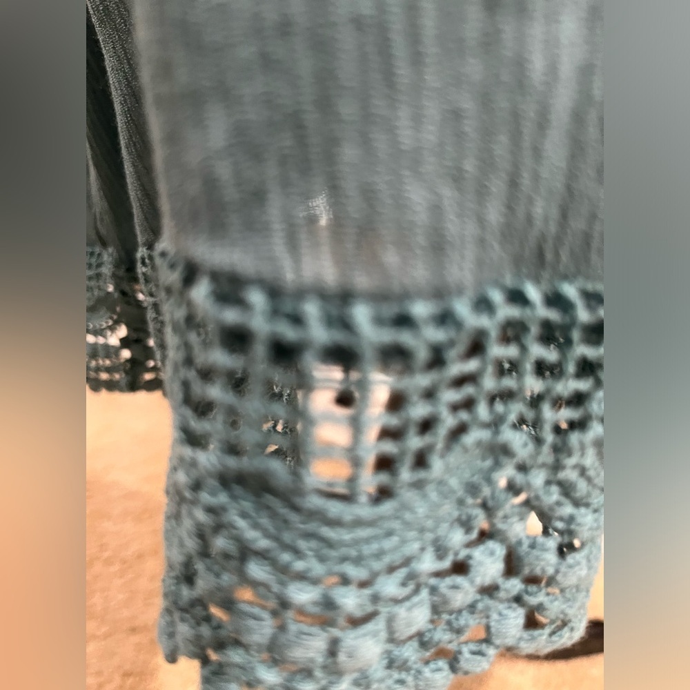 DAVI & DANI Sea Green Sleeveless CROCHET TASSLE YOKE BABYDOLL Dress SIZE 3XL - Picture 7 of 14